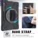 Shockproof Colorful Silicone + PC Protective Case m. Holder & Shoulder Strap/Hand Strap f. Tab S8+/S7+/S7 FE (Black) mit Schulter/Umhängegurt