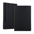 Horizontal Flip Elasticity PU + TPU Leather Case w. Holder f. Galaxy Tab S8+/S7+/S7 FE (Black) (T970)1