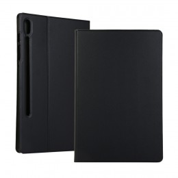 Horizontal Flip Elasticity PU + TPU Leather Case w. Holder f. Galaxy Tab S8+/S7+/S7 FE (Black) (T970)