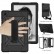 Contrast Color Robot Shockproof Silicone + PC Protective Case m. Holder f. Galaxy TAB A7 (2020) Black, mit Schulter/Umhängegurt