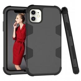 Contrast Color Silicone + PC Shockproof Case f. iPhone 12 Mini (Black)