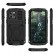 Shockproof Waterproof Dust-proof Metal + Silicone Protective Case m. Holder For iPhone 12 mini (Black)