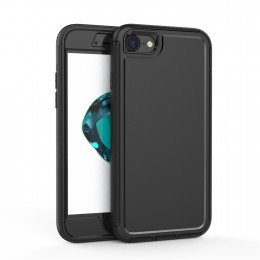 360 All-inclusive Shockproof Precise Hole PC + TPU Protective Case f. iPhone SE 2022/2020 /8/7 (Black)