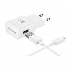 Original Samsung Travel Charger EP-TA20EW-C inkl. USB Micro Datenkabel Typ C weiss (Quick Charger)