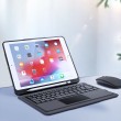 Detachable Touch Bluetooth Keyboard PU Leather + Silicone Protective Case m. Smart Sleep & Wake-up / Pen Slot / Bracket f. iPad 10.2 & 10.5 (Black) QUERTY TASTATUR