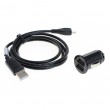 KFZ-Ladeadapter USB - Dual USB - 4,8A inkl. Ladekabel Micro USB TYP-C (extra lange Steckerform), BLACK , ca. 1m