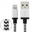 Style USB Sync Data/Charging Cable f. iPhone 6/6Plus, 5/5S/5C, iPad Air 2 /Air, iPad mini 1/2/3, Length: 1m(Silver)