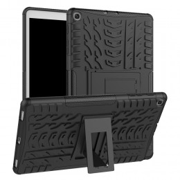 Tire Texture TPU+PC Shockproof Case mit Holder für Galaxy Tab A 10.1 2019 (Black)