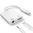 2 in 1 USB-C OTG Adapter m. 3.5mm Headphone Jack, Compatible f. iPad Pro and Type-C Jack Phone