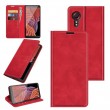 Retro-skin Business Magnetic Suction Leather Case m. Holder/Card Slots/Wallet f. Galaxy Xcover 5 (Red)