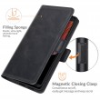 Dual-side Magnetic Buckle Horizontal Flip Leather Case m. Holder/ Card Slots/Wallet f. Galaxy Xcover 5 (Black)