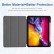 ENKAY 3-Folding Shockproof TPU Cover Custer Texture PU Leather Tablet Case m. Pencil Slot/Holder /Sleep / Wake-up Function f. iPad Pro 11 2022/2021/2020 (Black)