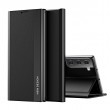 Side Electroplated Magnetic Ultra-Thin Horizontal Flip Leather Case m. Holder f. Galaxy S21 FE (Black)