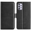 Dual-side Magnetic Buckle Horizontal Flip Leather Case m. Holder/ Card Slots/Wallet f. Galaxy A53 5G (Black)