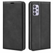 Retro-skin Magnetic Leather Case m. Holder/Card Slots/Wallet f. Galaxy A53 (Black)