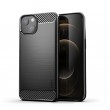 Brushed Texture Carbon Fiber TPU Phone Case f. iPhone 14 Plus