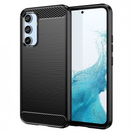 Brushed Texture Carbon Fiber TPU Phone Case f. Galaxy A54 5G (Black)
