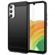 Brushed Texture Carbon Fiber TPU Phone Case f. Galaxy A34 5G (black)1