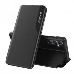 Side Display Adsorption Leather Phone Case f. Galaxy A35 5G (Black)