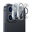 2pcs Black Ring 9H Rear Camera Lens Tempered Glass Film f. iPhone 15 Pro/15 Pro Max