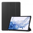 Tri-fold Custer Texture Leather Smart Tablet Case f. Galaxy TAB S9 (Black)