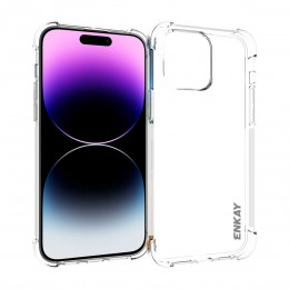 ENKAY Clear TPU Shockproof Phone Case f. iPhone 15 Pro Max