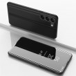 Plated Mirror Horizontal Flip Leather Phone Case m. Holder g. Galaxy S24 5G (Black)