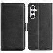 Dual-side Magnetic Horizontal Flip Leather Phone Case f. Galaxy A35 5G (Black)