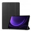 ENKAY Tri-fold Custer Texture Leather Smart Tablet Case f. Galaxy TAB S9 FE (Black)
