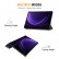 ENKAY Tri-fold Custer Texture Leather Smart Tablet Case f. Galaxy TAB S9 FE (Black)