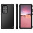 3 in 1 Shockproof PC + Silicone Protective Case f. Galaxy S24 Ultra (Black)