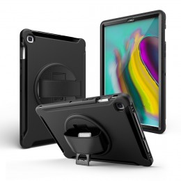 360 Degree Rotation PC + Silicone Protective Case with Holder & Hand-strap f. Galaxy Tab S5e (Black) (T720) ohne Schulter/Umhängegurt