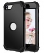 Silicone + PC Three-piece Anti-drop Mobile Phone Protection Back Cover f. iPhone SE 2022/2020 (Black)